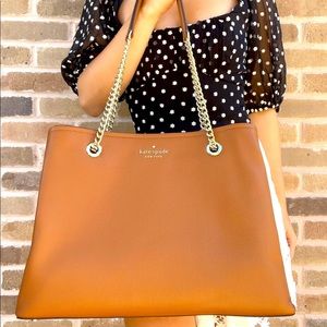Kate Spade Jordyn Cognac Authentic Leather Tote
